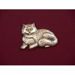 Fluffy Cat - Bronze Pet Urn Applique
