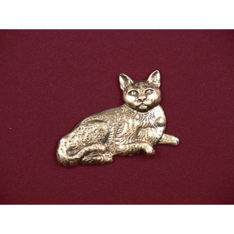 Short-Haired Cat – Bronze Pet Urn Applique