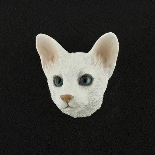 Oriental Shorthair (White) 3D Pet Head Cremation Urn Applique