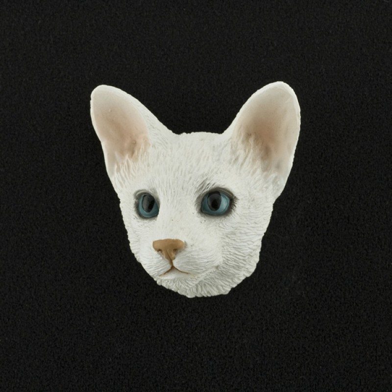 Oriental Shorthair (White) 3D Pet Head Cremation Urn Applique