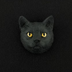 Black Tabby (shorthair) 3D Pet Head Cremation Urn Applique