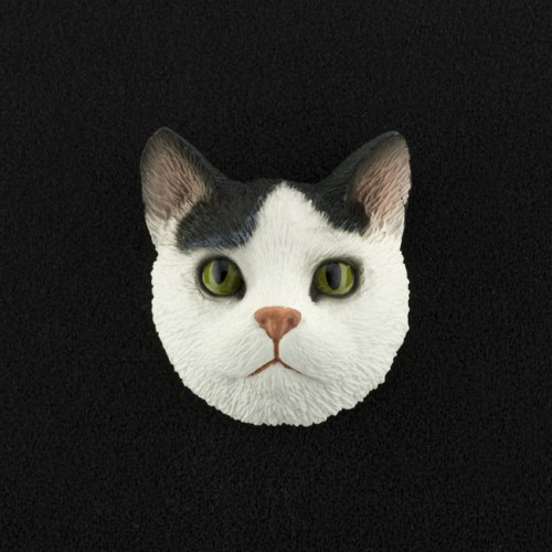 Black & White Tabby (shorthair) 3D Pet Head Cremation Urn Applique