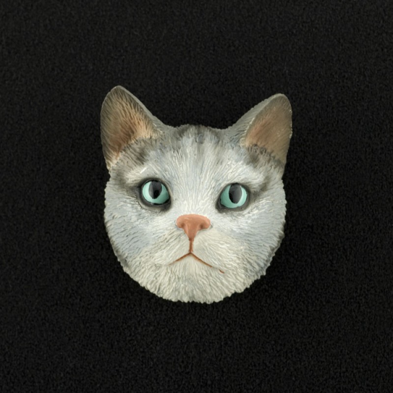 Silver Tabby (shorthair) 3D Pet Head Cremation Urn Applique