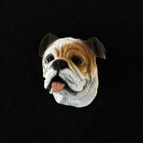 Bulldog (White) 3D Pet Head Cremation Urn Applique