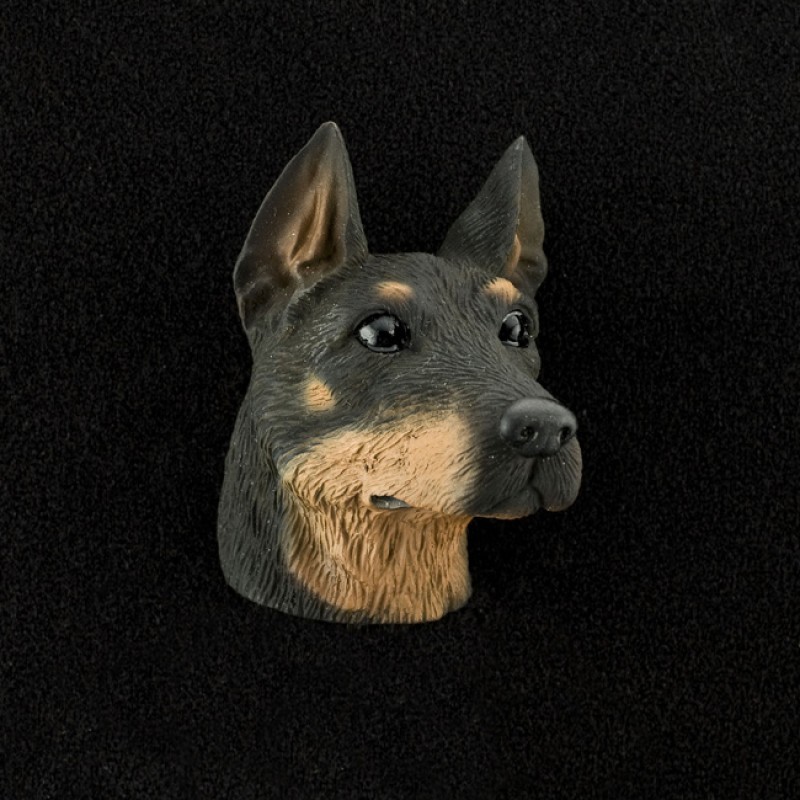 Doberman (Black) 3D Pet Head Cremation Urn Applique