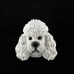 Poodle (White) 3D Pet Head Cremation Urn Applique