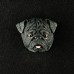 Pug (Black) 3D Pet Head Cremation Urn Applique