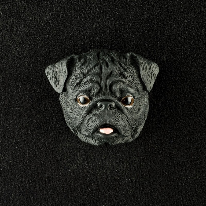 Pug (Black) 3D Pet Head Cremation Urn Applique